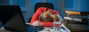 girl with head on desk